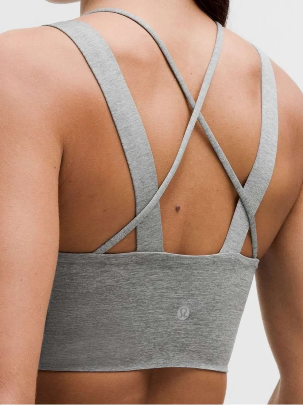 Lululemon Like a Cloud Longline Bra D/DD Cup Heathered Raceway Grey Size 14